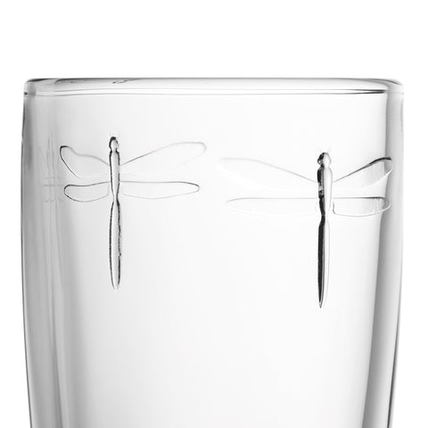 Set of 6 Long drink glasses LIBELLULES - transparent