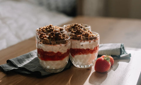 Strawberry Chocolate Nut Crumble Trifle