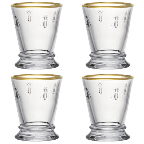 Set of 4 tumblers ABEILLE   - Gold Rim