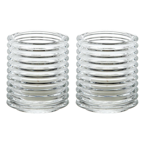 Set of 2 BUZZ candle holders  - Transparent