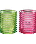 Set of 2 BUZZ coloured candle holders - Green - Rose