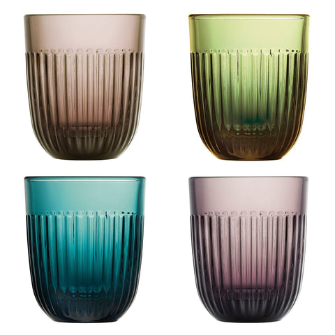 Set of 4 tumblers OUESSANT couleurs - Aubergine-Moka-Olive Green-Midnight Blue