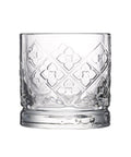 Set of 4 whisky tumblers DANDY with assorted designs - transparent