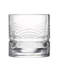 Set of 4 whisky tumblers DANDY with assorted designs - transparent