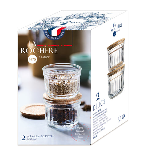 DELICE SET OF 2 HERB POTS WITH LID 29CL
